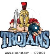 Vector Illustration of Trojan Spartan Bowling Sports Mascot by AtStockIllustration