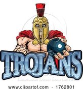 Vector Illustration of Trojan Spartan Bowling Sports Mascot by AtStockIllustration