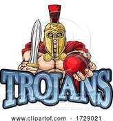 Vector Illustration of Trojan Spartan Cricket Sports Mascot by AtStockIllustration