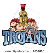 Vector Illustration of Trojan Spartan Gamer Warrior Controller Mascot by AtStockIllustration