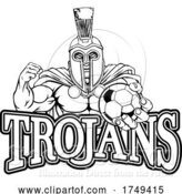 Vector Illustration of Trojan Spartan Soccer Football Sports Mascot by AtStockIllustration