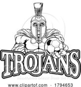 Vector Illustration of Trojan Spartan Soccer Football Sports Mascot by AtStockIllustration