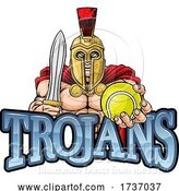 Vector Illustration of Trojan Spartan Tennis Sports Mascot by AtStockIllustration