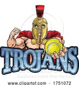 Vector Illustration of Trojan Tennis Sports Mascot by AtStockIllustration