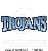 Vector Illustration of Trojans Sports Team Name Text Style by AtStockIllustration