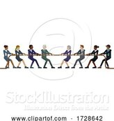 Vector Illustration of Tug of War Rope Pulling Business People Concept by AtStockIllustration