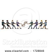 Vector Illustration of Tug of War Rope Pulling Business People Concept by AtStockIllustration
