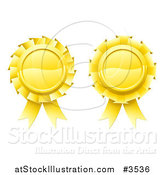 Vector Illustration of Two 3d Golden Medal Rosette Awards by AtStockIllustration