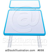 Vector Illustration of Two Blank Blue and White Road Signs by AtStockIllustration