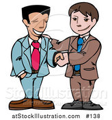Vector Illustration of Two Happy Businessmen Shaking Hands by AtStockIllustration