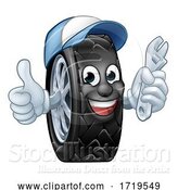 Vector Illustration of Tyre Car Mechanic Service Mascot by AtStockIllustration