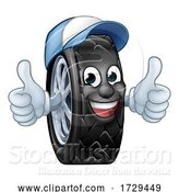 Vector Illustration of Tyre Car Mechanic Service Mascot by AtStockIllustration