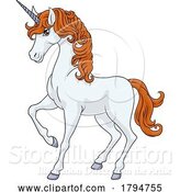 Vector Illustration of Unicorn Horn Horse Animal Mascot from Myth by AtStockIllustration