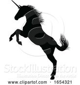 Vector Illustration of Unicorn Silhouette Horned Horse by AtStockIllustration