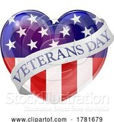 Vector Illustration of Veterans Day American Flag Heart by AtStockIllustration