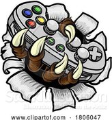 Vector Illustration of Video Gamer Game Gaming Controller Claw Hand by AtStockIllustration