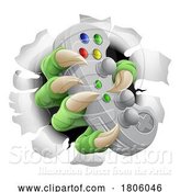 Vector Illustration of Video Gamer Game Gaming Controller Claw Hand by AtStockIllustration