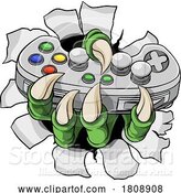 Vector Illustration of Video Gamer Game Gaming Controller Claw Hand by AtStockIllustration