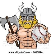 Vector Illustration of Viking Baseball Sports Mascot by AtStockIllustration