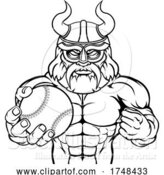 Vector Illustration of Viking Baseball Sports Mascot by AtStockIllustration