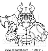 Vector Illustration of Viking Baseball Sports Mascot by AtStockIllustration