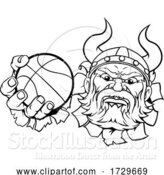 Vector Illustration of Viking Basketball Ball Sports Mascot by AtStockIllustration