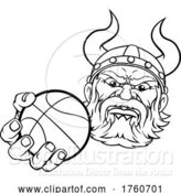 Vector Illustration of Viking Basketball Ball Sports Mascot by AtStockIllustration