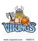 Vector Illustration of Viking Basketball Sports Mascot by AtStockIllustration