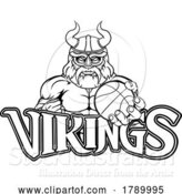 Vector Illustration of Viking Basketball Sports Mascot by AtStockIllustration