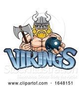 Vector Illustration of Viking Bowling Sports Mascot by AtStockIllustration