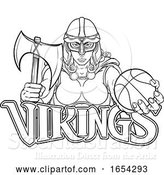 Vector Illustration of Viking Celtic Knight Basketball Warrior Lady by AtStockIllustration