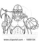 Vector Illustration of Viking Celtic Knight Basketball Warrior Lady by AtStockIllustration