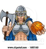 Vector Illustration of Viking Celtic Knight Basketball Warrior Lady by AtStockIllustration