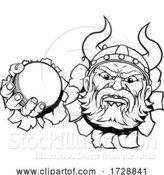 Vector Illustration of Viking Cricket Ball Sports Mascot by AtStockIllustration