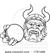 Vector Illustration of Viking Cricket Ball Sports Mascot by AtStockIllustration