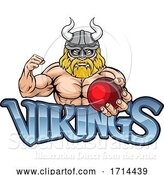 Vector Illustration of Viking Cricket Sports Mascot by AtStockIllustration