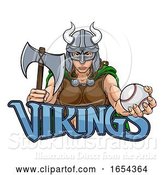 Vector Illustration of Viking Female Gladiator Baseball Warrior Lady by AtStockIllustration