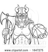 Vector Illustration of Viking Female Gladiator Basketball Warrior Lady by AtStockIllustration