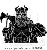 Vector Illustration of Viking Female Gladiator Basketball Warrior Lady by AtStockIllustration