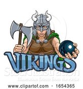 Vector Illustration of Viking Female Gladiator Bowling Warrior Lady by AtStockIllustration