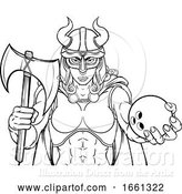Vector Illustration of Viking Female Gladiator Bowling Warrior Lady by AtStockIllustration