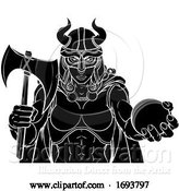 Vector Illustration of Viking Female Gladiator Cricket Warrior Lady by AtStockIllustration