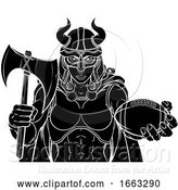 Vector Illustration of Viking Female Gladiator Football Warrior Lady by AtStockIllustration