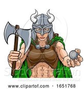 Vector Illustration of Viking Female Gladiator Golf Warrior Lady by AtStockIllustration