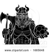 Vector Illustration of Viking Female Gladiator Soccer Warrior Lady by AtStockIllustration