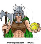 Vector Illustration of Viking Female Gladiator Tennis Warrior Lady by AtStockIllustration