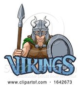 Vector Illustration of Viking Female Gladiator Warrior Lady Team Mascot by AtStockIllustration