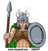 Vector Illustration of Viking Female Gladiator Warrior Lady Team Mascot by AtStockIllustration