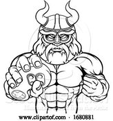 Vector Illustration of Viking Gamer Gladiator Warrior Controller Mascot by AtStockIllustration