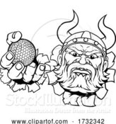 Vector Illustration of Viking Golf Ball Sports Mascot by AtStockIllustration